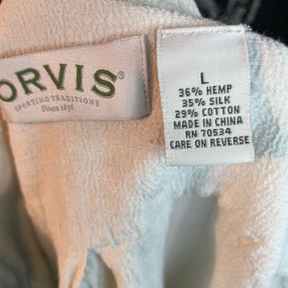 Orvis Women’s Long Sleeve Button Down Hemp/Silk/Cotton Blend‎ Large - Picture 4 of 6